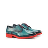 DapperFam Vero in Turquoise / Red Men's Italian Leather & Hand-Painted Patina Derby in Turquoise / Red #color_ Turquoise / Red