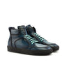 DapperFam Dante in Navy Men's Italian Leather High Top in Navy