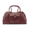 DapperFam Luxe Men's Travel Duffle in Burgundy Painted Calf