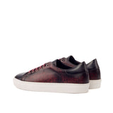 DapperFam Rivale in Burgundy Men's Hand-Painted Italian Leather Trainer