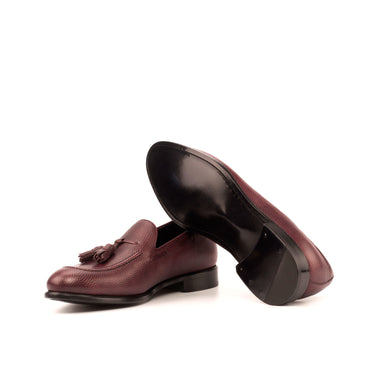 DapperFam Luciano in Burgundy Men's Italian Leather & Italian Pebble Grain Leather Loafer in #color_