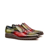DapperFam Rafael in Khaki / Burgundy Men's Hand-Painted Patina Oxford in Khaki / Burgundy