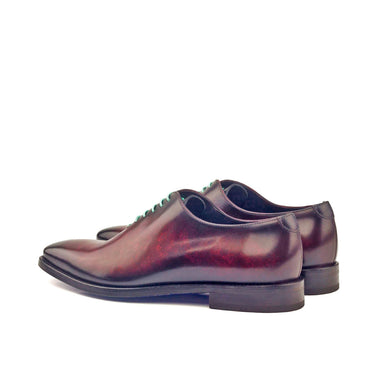 DapperFam Giuliano in Burgundy / Grey Men's Hand-Painted Patina Whole Cut in #color_