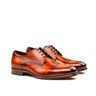 DapperFam Vero in Cognac Men's Hand-Painted Patina Derby in Cognac