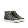 DapperFam Cadenza in Grey Men's Italian Croco Embossed Leather High Kicks in Grey #color_ Grey