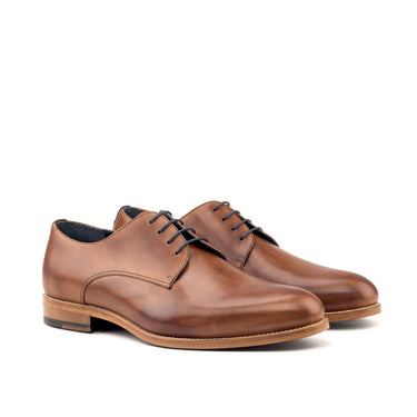 DapperFam Vero in Med Brown Men's Lux Suede & Italian Leather Derby in Med Brown