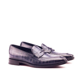 DapperFam Luciano in Grey Men's Hand-Painted Patina Loafer — Style 3034