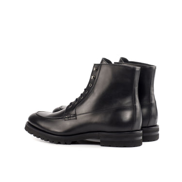 DapperFam Ryker in Black Men's Italian Leather Moc Boot in #color_