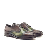 DapperFam Vero in Brown / Khaki Men's Hand-Painted Patina Derby in Brown / Khaki