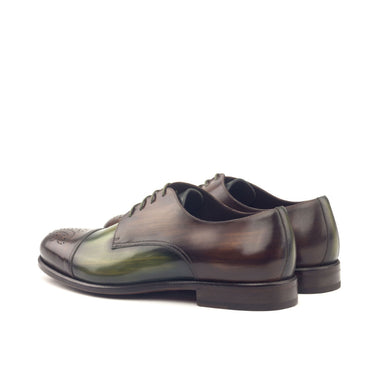 DapperFam Vero in Brown / Khaki Men's Hand-Painted Patina Derby in #color_