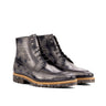 DapperFam Ryker in Grey Men's Hand-Painted Patina Moc Boot in Grey #color_ Grey