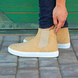 DapperFam Gallant in Sand Men's Lux Suede Chelsea Sport