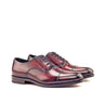 DapperFam Rafael in Burgundy / Denim Men's Hand-Painted Patina Oxford in Burgundy / Denim