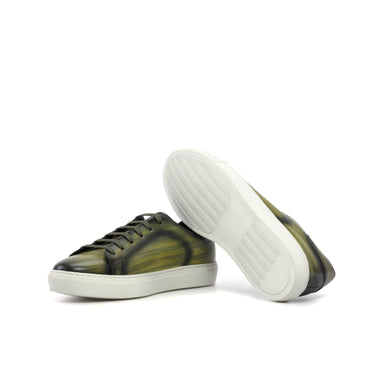 DapperFam Rivale in Khaki Men's Hand-Painted Patina Trainer in