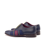 DapperFam Rafael in Tartan / Navy Men's Sartorial & Italian Leather Oxford