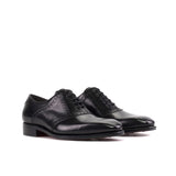 DapperFam Fabrizio in Black Men's Italian Leather Saddle in Black