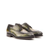 DapperFam Lorenzo in Khaki / Green Men's Hand-Painted Patina Derby Split Toe in Khaki / Green