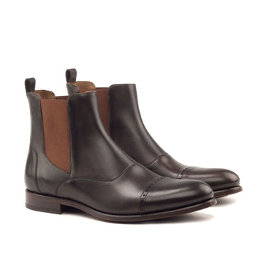DapperFam Vesuvio in Dark Brown Men's Italian Leather Chelsea Multi Boot in Dark Brown #color_ Dark Brown