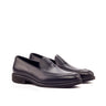 DapperFam Luciano in Black Men's Italian Full Grain Leather & Italian Pebble Grain Leather Loafer in Black