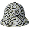 Kangol Carnival Casual Patterned Jacquard Bucket Hat in White Zebra #color_ White Zebra