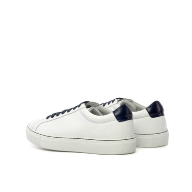 DapperFam Verve in White Men's Italian Leather Low Kick