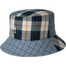 Kangol Plaid Mash-Up Plaid Bucket Hat in Mykonos Blue #color_ Mykonos Blue