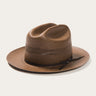 Stetson Open Road N Vented Shantung Straw Cowboy Hat in Chocolate #color_ Chocolate